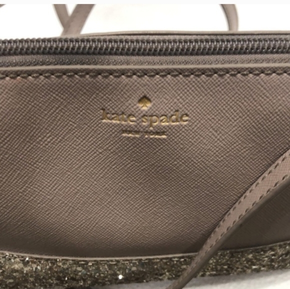 Kate Spade Grey and Glitter Gold Shoulder Bag - Picture 2 of 8